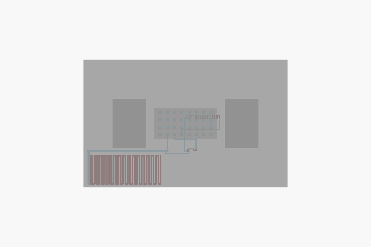 Top view of the Caffeine Urinalysis Chip, generated from OpenSCAD source