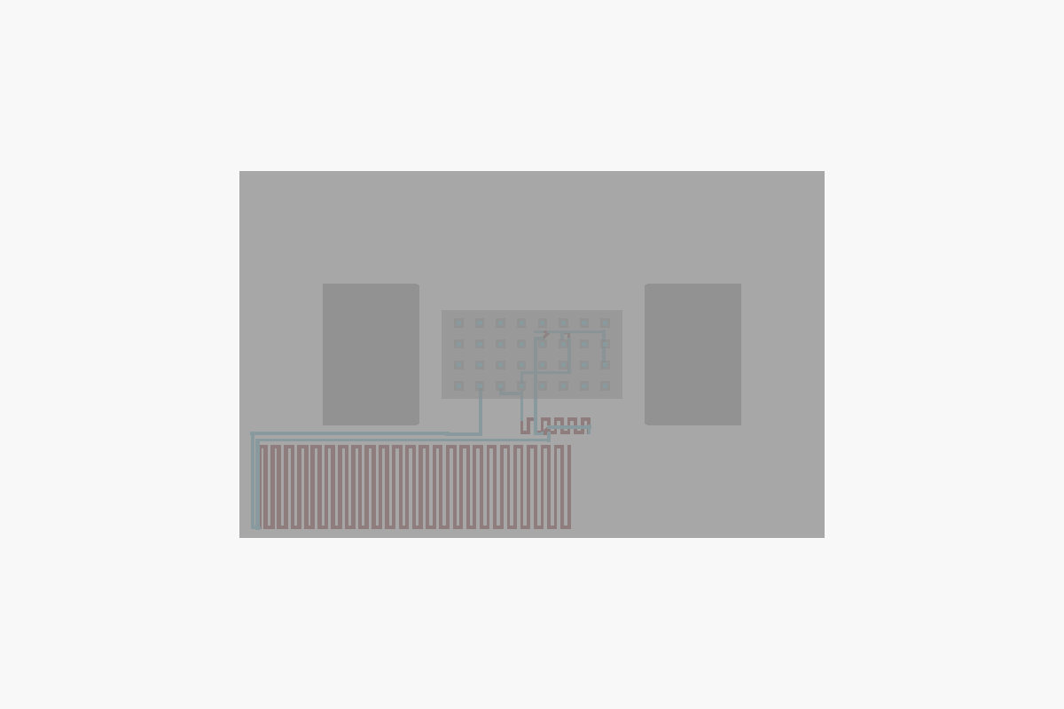 Top view of the Ethanol Urinalysis Chip, generated from OpenSCAD source